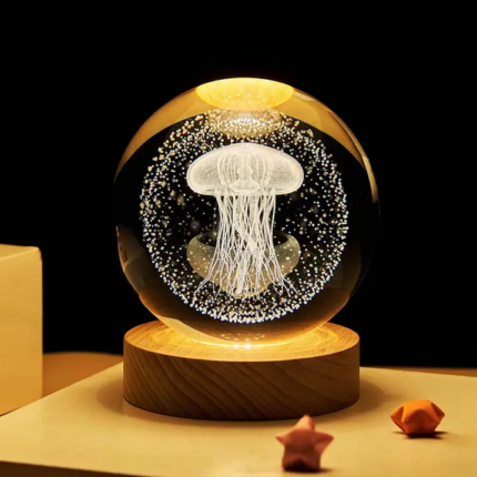 3D Crystal Ball – Jellyfish (7 Color Base)