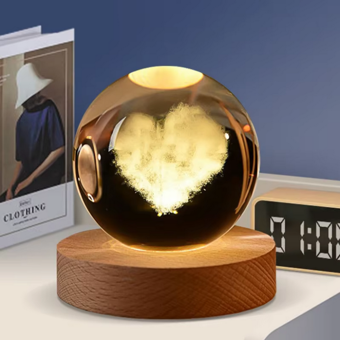 3D Color Changing LED Crystal Ball – Love Shape in Bangladesh